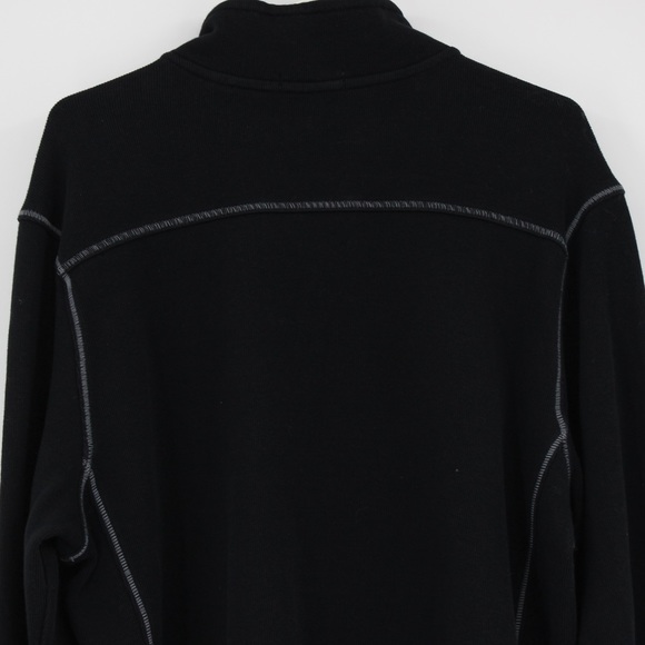 TOMMY BAHAMAS Quarter Zip Jacket Black Blue Size Large - Picture 4 of 12